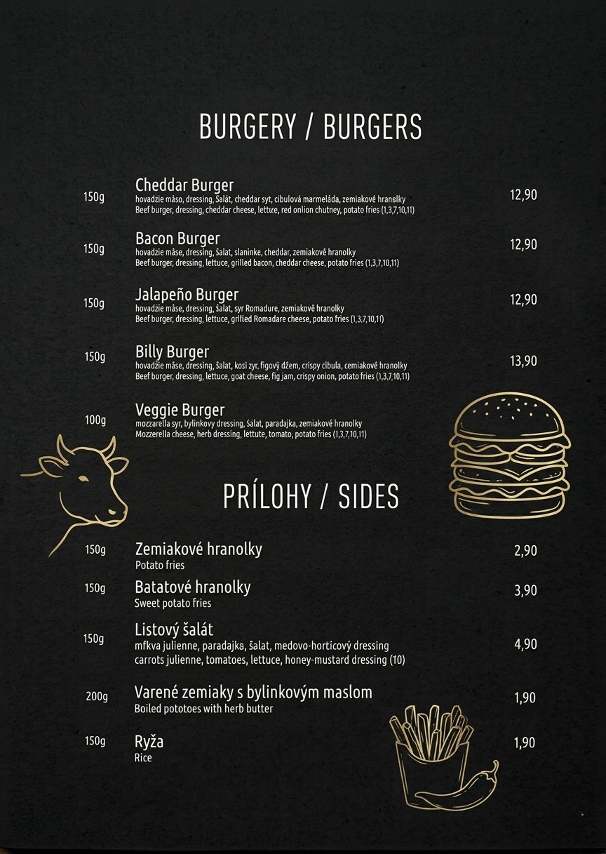 A la carte menu 3